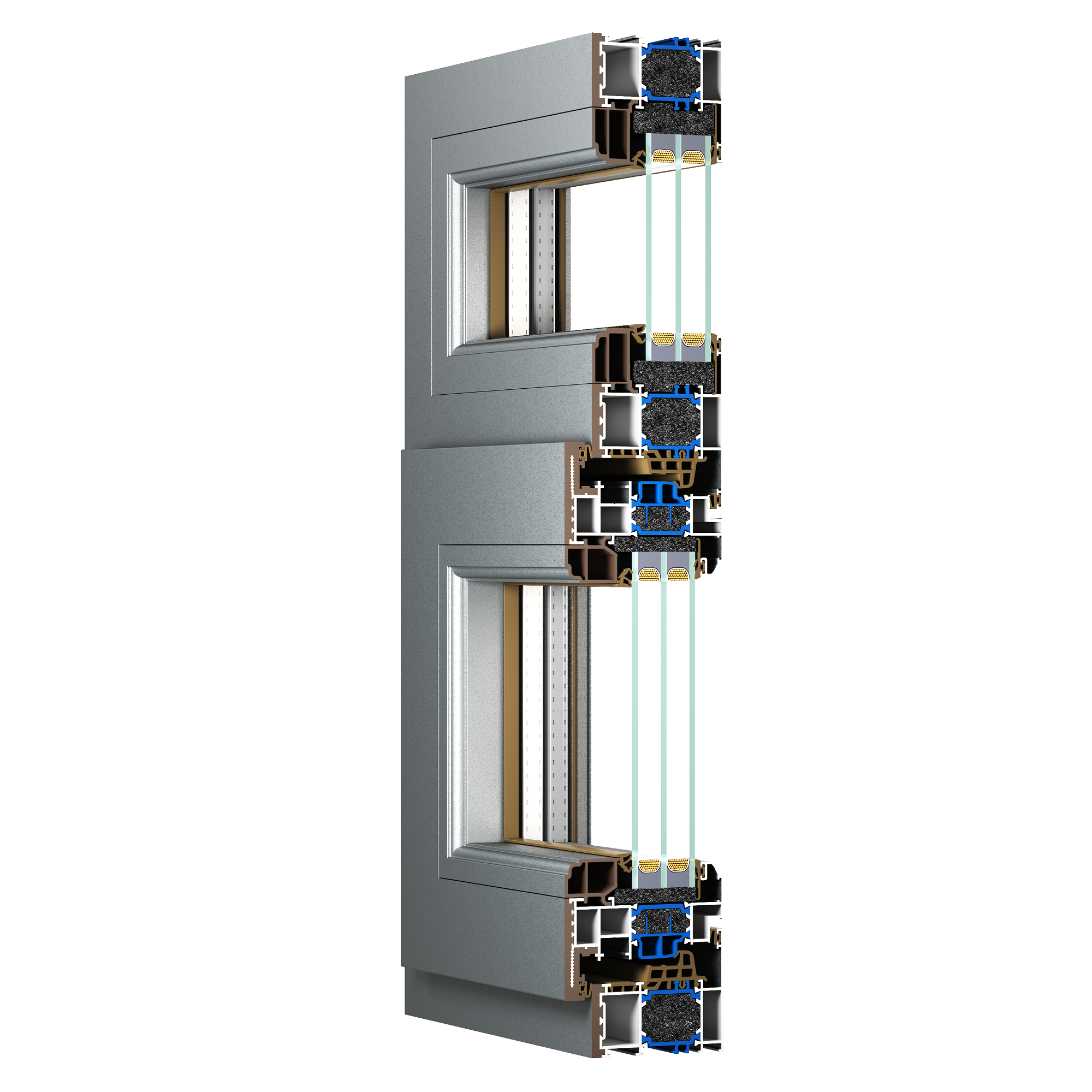 75系列鋁塑共擠半包覆平開(kāi)窗